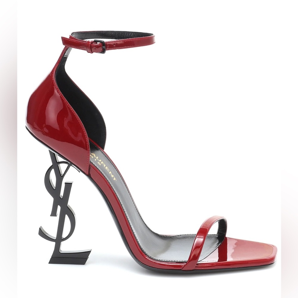 YSL Saint Laurent OPYUM SANDALS PATENT LEATHER. Sz 38. No box Dust bag included